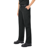 Workrite Black 7.5 oz. Twill Nomex Blend Women's Classic Firefighter Pant, Worn, Facing Left Front Angle