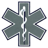 Hero's Pride Star of Life Reflective Shoulder Back Patch, Navy and White