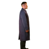 Anchor Uniform Canterbury Single Breasted Trench Coat, Navy, Side View