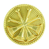 Hero's Pride 15/16 in. Deputy Chief 4-Crossed Bugle Insignia with 2-Posts & Clutch Back, Gold Plate