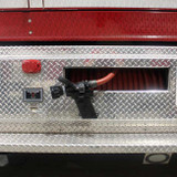 Ziamatic Pistol Grip Nozzle Bracket Mount, Shown on Firetruck