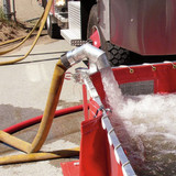 Husky Single Supply Line Bracket, Shown in Use on a Red Tank