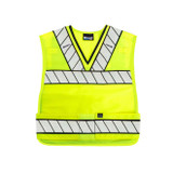 Blauer Hi-Vis Yellow Polyester Breakaway Safety Vest with Scotchlite Stripes, Laid Flat