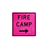 Dicke 36 in. Reflective Pink Square Sign with Velcro: Fire Camp