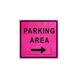 Dicke 36 in. Reflective Pink Square Sign with Velcro: Parking Area