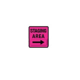 Dicke 36 in. Reflective Pink Square Sign with Velcro: Staging Area