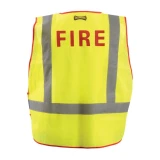 OccuNomix Yellow Mesh Public Safety Breakaway Vest, ANSI Class 2, Fire, Back