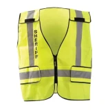 OccuNomix Yellow Mesh Public Safety Breakaway Vest, ANSI Class 2, Sheriff, Front