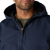 Carhartt Washed Duck Active Jacket, Navy, Front Zipper Detail