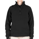 First Tactical 80/20% Cotton/Poly Women's Cotton Job Shirt 1/4 Zip - PFAS, Black