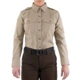 First Tactical Women's PDU Long Sleeve Shirt - PFAS, Silver Tan