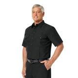 Workrite 730NX45 4.5 oz. Nomex IIIA Short Sleeve Firefighter Shirt, Black, Worn, Front