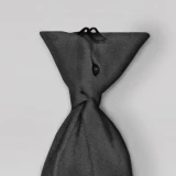 Samuel Broome Polyester/Wool Clip-On Necktie with Buttonholes, Black, Clip