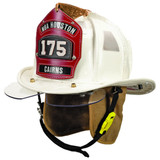 MSA Cairns N6A Houston Leather Helmet With Bourke Eyeshield, White