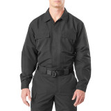 5.11 Tactical Fast-Tac TDU Long Sleeve Shirt, black front view