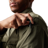 5.11 Tactical Stryke Long Sleeve Shirt, Ranger Green shoulder pen pocket view
