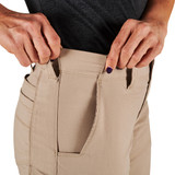 5.11 Tactical Women's Apex Pants, Khaki side pocket view