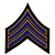 Hero's Pride Sgt Chevrons - Pair Royal-Dark Gold/Black, 3" Wide