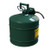 Justrite 5 Gal. Green Steel Safety Can - Oil, with 5/8 in. Metal Hose, Facing Right Back Angle