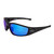 Radians Crossfire RPG Premium Safety Eyewear, Matte Black Frame / Blue Mirror POL Lens, Facing Lower Left Angle