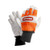 Oregon Left Hand Protection Leather Chainsaw Gloves, Showing Both Gloves, Different Position, Shown in Size Large