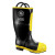 Black Diamond 16 in. Rubber Black Firefighter Boot with Steel Toe, One Boot, Facing Right Front Corner