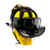 MSA Cairns N5A New Yorker Leather Fire Helmet, Black Helmet Facing Left Back Angle, Showing Back