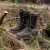 JK Boots Fire Inlander 10 in. Logger Work Boot with Vibram Red X Fire-Rated Sole, Black, Shown in the Field