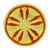 Hero's Pride Chief Five Bugles Crossed Pin, Red Enamel on Gold Plate