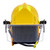 MSA Cairns 360S Structural Thermoplastic Fire Helmet, yellow with 4" Standard Faceshield front view