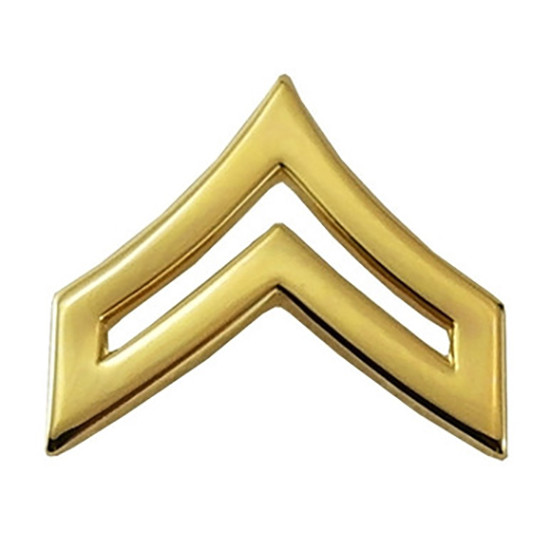 Hero's Pride 3/4 in. Gold Chevron with Point, Pair - 2 Posts & Clutch Backs