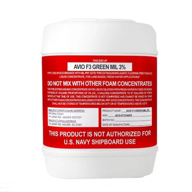 National Foam F3 Green Mil 3% Fluorine-Free Foam Concentrate