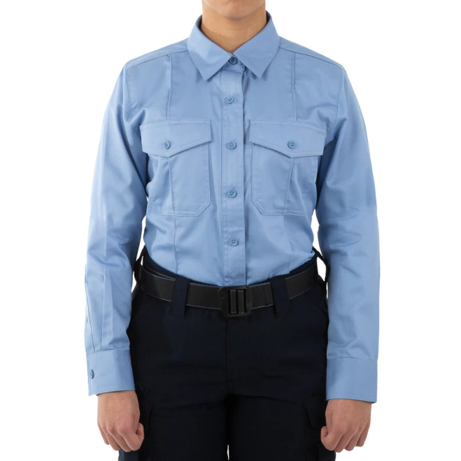 First Tactical Women's Cotton Station Long Sleeve Shirt Medium Blue 1