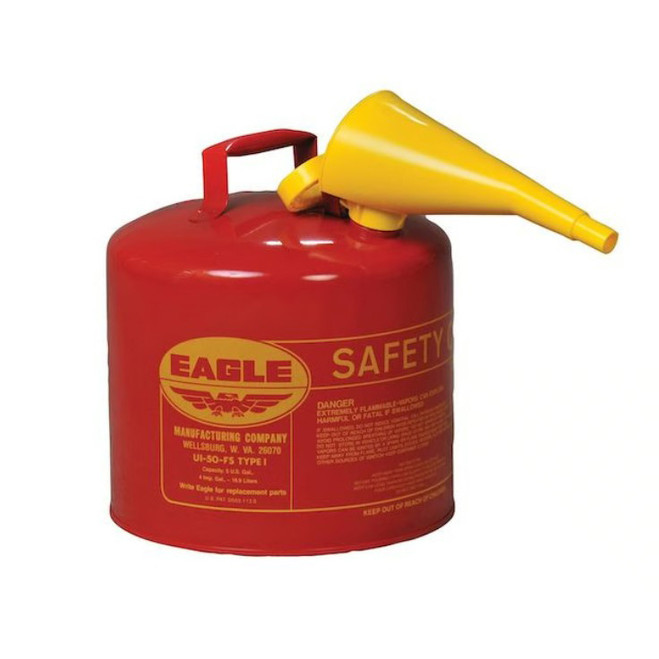 Eagle 5 Gal. Red Steel Safety Can - Flammables