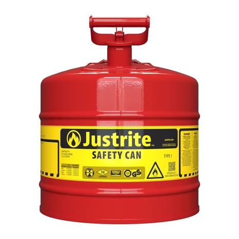 Justrite 5 Gal. Red Steel Safety Can - Flammables