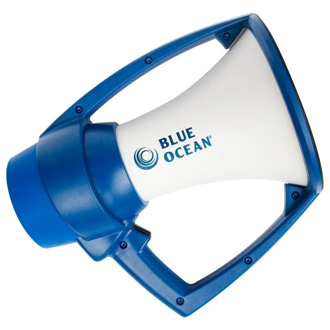 Blue Ocean Rugged Megaphone Blue and White