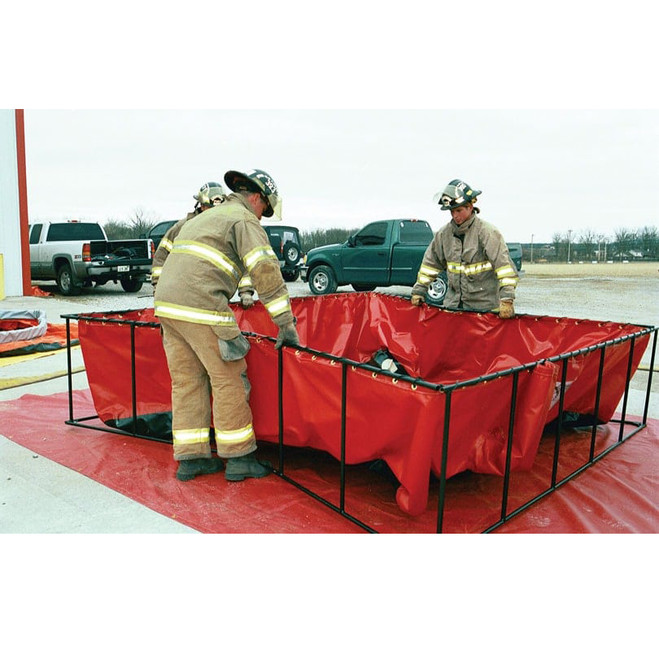 Husky 10 oz. Vinyl Ground Cover - NFPA 701 Certified Under a Bladder Tank (Example Image Only - Actual Product Varies Based on Order)