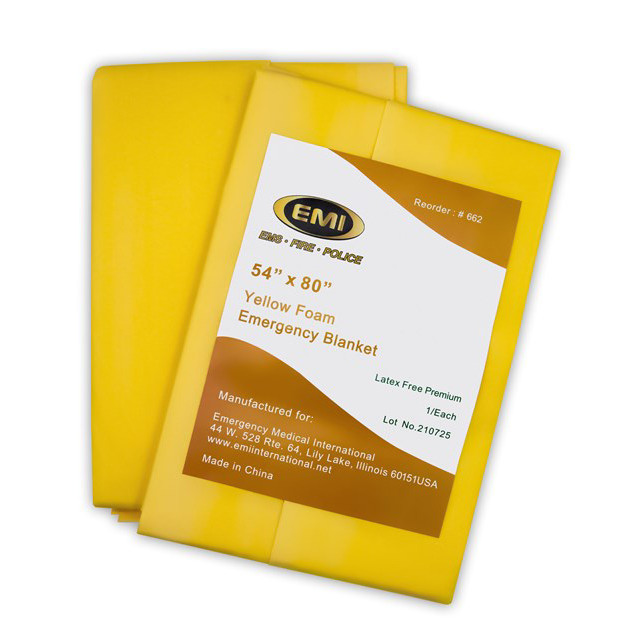 EMI Yellow Foam Emergency Blanket