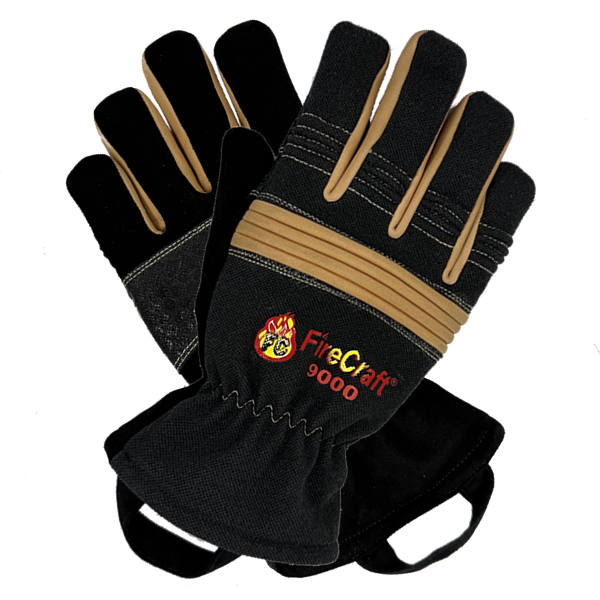 Firecraft Cadet 9000 Slimline Leather/Kevlar Structural Gloves w/Gauntlet, Both Gloves