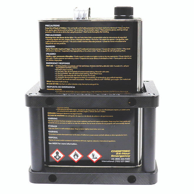 Ziamatic Gallon Black Quic-Mount Premixed Holder, Shown with Container (Container not included)