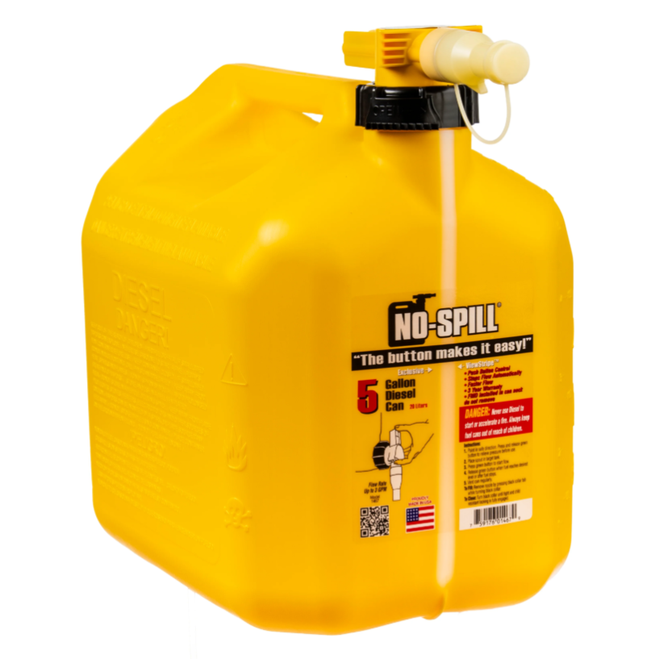 No-Spill 5 Gal. Carb Compliant No-Spill Diesel Can, Facing Front Right Angle
