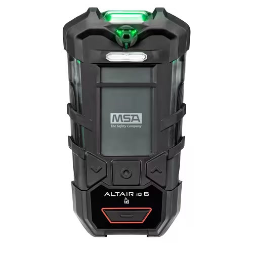 MSA ALTAIR io6 Multigas Detector – LEL, O₂, CO, H₂S with Charger, Showing Logo on Screen