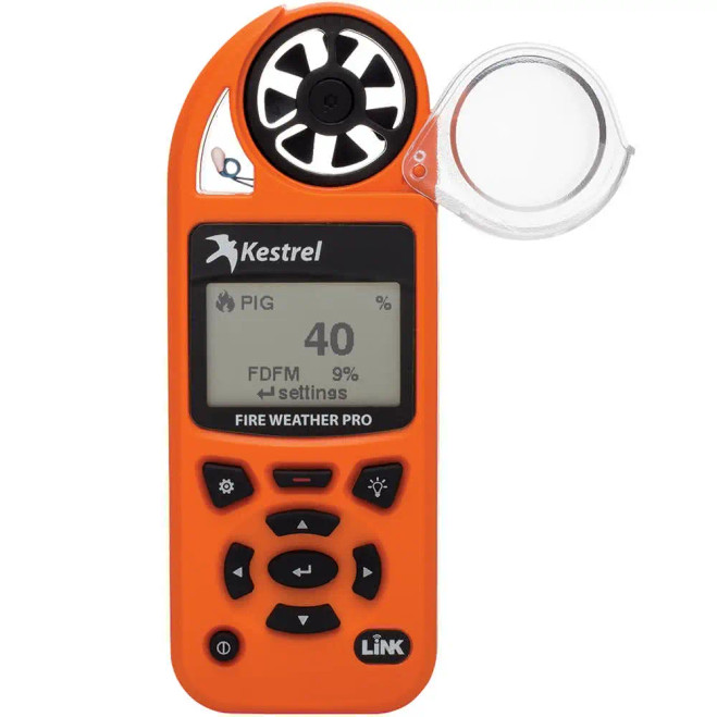 Kestrel 5500FW Safety Orange Fire Weather Meter Pro With LiNK + Vane Mount