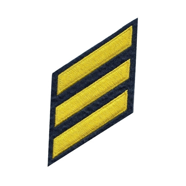 Hero's Pride Service Stripes Continuous Felt, Medium Gold on Navy