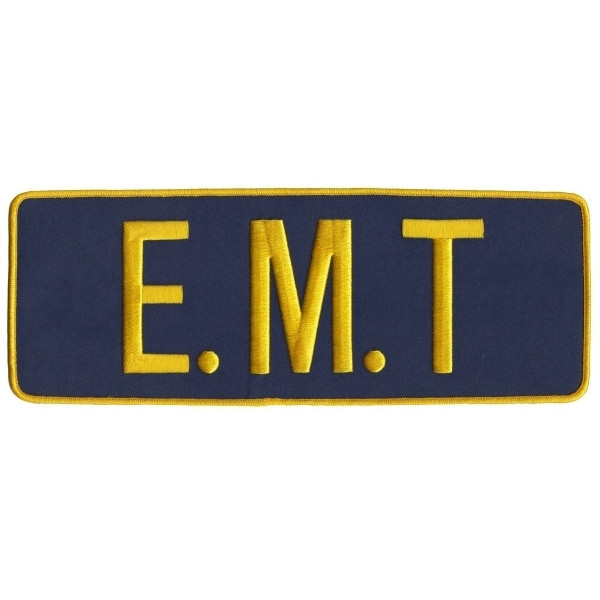 Hero's Pride E.M.T. Back Patch, Gold/Navy