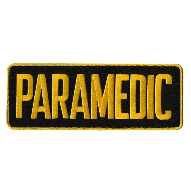 Hero's Pride Paramedic Back Patch, Medium Gold / Black