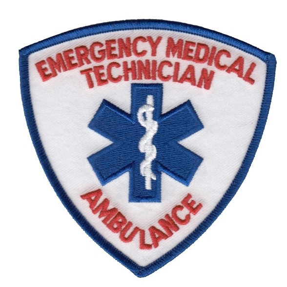 Hero's Pride Emergency Medical Technician Ambulance Shoulder Patch, Red/Red