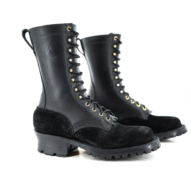 JK Boots Fire Inlander 10 in. Leather Wildland Firefighter Boots Classic Logger
, Black