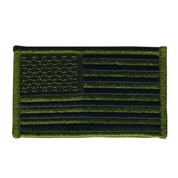 Hero's Pride U.S. Flag Patch, OD./Black, 3-3/8 in. x 2 in.
