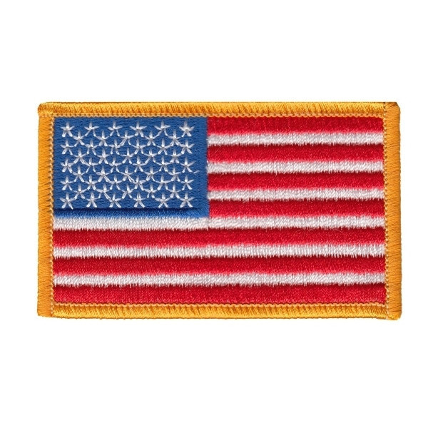 Hero's Pride U.S. Flag Patch, Dark Gold, 3-3/8 in. x 2 in.